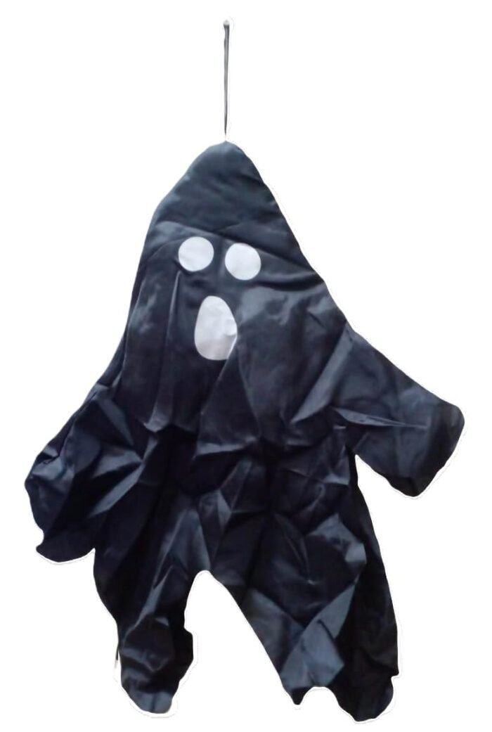 Halloween Hanging Pumpkin Decorations,1pc Halloween Supplies Ghost Ceiling Decorations Haunted Halloween Decor Pumpkin Lantern Halloween Décor, Spooky Mesh Hanging (Black Ghost) - Image 1