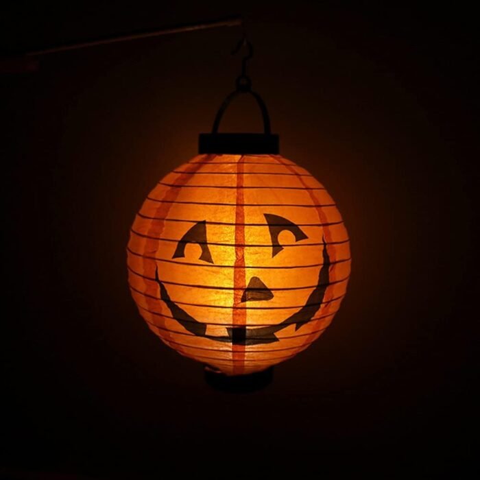 2 PCS Pumpkin Paper Lantern, Pumpkin Foldable Paper Lantern, Halloween Paper Lantern for Halloween Party Decor, Halloween Decoration, Light Up Jack o Lantern, Halloween Pumpkin Decoration - Image 7