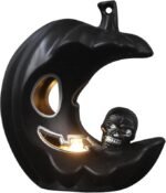 MPS My Party Suppliers Set of 2 Halloween Lamps, Halloween laltern, LED for Halloween Decoration, Halloween Hanging Decoration (Black-Orange Half Moon Light) - Image 4