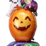 MPS MY PARTY SUPPLIERS® 1pc Self-Standing Pumpkin with Ghost Halloween Foil Balloons Giant Scary Hallo ween Character Ghost, Pumpkin, Skeleton Balloons Halloween Party Floor Decoration ideas