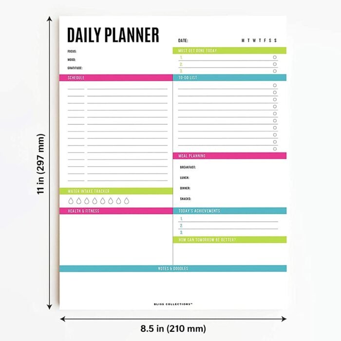 MPS MY PARTY SUPPLIERS® 1pc Daily Planner, To Do List Notebook Tear-Off Sheets Notepad Removable Sheets Day or Work Organizer, Scheduler for Goals, Ideal for Home Office Fancy Stationery Items - Image 3