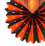 MPS My Party Suppliers 1pc. Halloween Paper Hanging Decor, Halloween Bat Door Hanging Decorations, Orange Bat Honeycomb for Halloween, Paper Fan Bat Party Decor, Round Wall Pendant Decor, Paper Fan - Image 2
