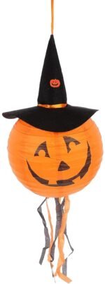 Halloween Pumpkin Lamp Halloween Decoration Jack Pumpkin Paper Lantern Witch/Skeleton Ghost Festival Scene Props Pumpkin with Whiskers Paper Lantern Pumpkin Lantern Decorative Lamp