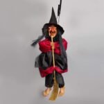My Party Suppliers Big Halloween Decoration Hanging Witch Animated Halloween Props / Halloween Decorations Witch Broom with Sound & Glowing Red Eyes Halloween Spooky Witch Decorations ( 1pcs) - Image 6