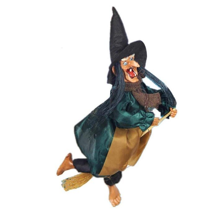 My Party Suppliers Big Halloween Decoration Hanging Witch Animated Halloween Props / Halloween Decorations Witch Broom with Sound & Glowing Red Eyes Halloween Spooky Witch Decorations ( 1pcs) - Image 4