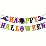 MPS MY PARTY SUPPLIERS® 1pc Happy Halloween Banner, Skull Decoration for Halloween, Halloween Paper Hanging Decoration, Halloween Banner