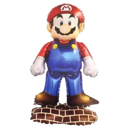 MPS My Party Suppliers 1 Pc, Self Standing Funky Super Mario Foil Balloon for Birthday Decoration, Game Theme Party, Balloons for kids Party Decoration, Cartoon Foil Balloon