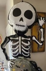 MPS MY PARTY SUPPLIERSĀ® 1pc Self-Standing Skeleton Halloween Foil Balloons Giant Scary Hallo ween Character Ghost, Pumpkin, Skeleton Balloons Halloween Party Floor Decoration ideas - Image 2