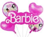 MPS MY PARTY SUPPLIERS® Set of 5 Barbie Theme Foil Balloons, Princess Theme Party, Balloon girls Party Decoration, Barbie Balloon Set for girls, Barbie doll Princess balloon, princess theme decoration - Image 2