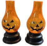 MPS My Party Suppliers Set of 2 Halloween Lamps, Halloween laltern, LED for Halloween Decoration, Halloween Hanging Decoration (Orange Pumpkin Bulb lamp) - Image 4