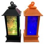 MPS My Party Suppliers 1Pc Halloween Lamps, Halloween laltern, LED for Halloween Decoration, Halloween Hanging Decoration (Black Vintage LED) - Image 7