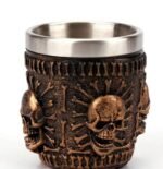 3D Skull Stainless Steel Skull Helmet Shape Bear Coffee Mug White Witch Viking Halloween Glass Decorative Cup (2 Pcs 3D Shull Glass) - Image 5