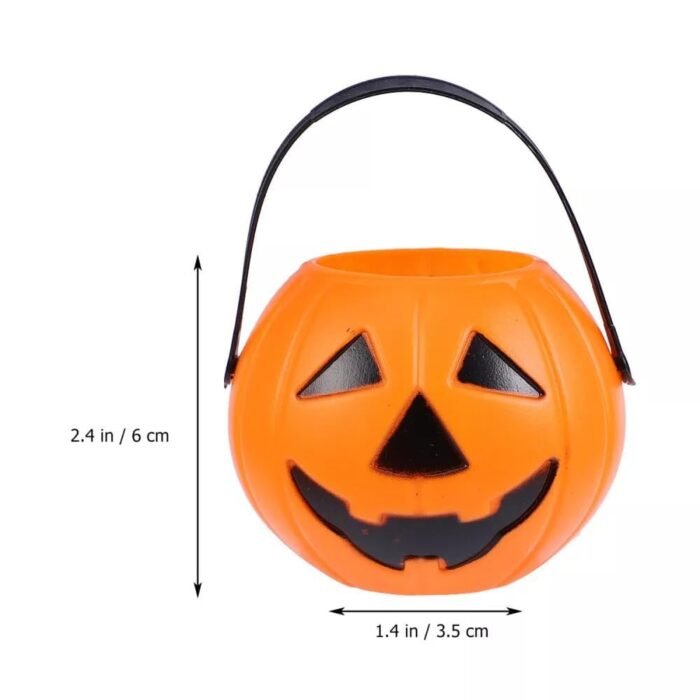 MPS My Party Suppliers Set of 6 Halloween Trick or Treat Pumpkin Candy Bucket Halloween Pumpkin Candy Basket Bucket Child Trick or Treat Big Candy Bag Home Halloween Party (6 Pumpkin Candy Basket) - Image 6