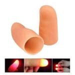 Set of 2 Magic Rubber Thumb Tip Light Up Red Flashing Close Up Real Finger Trick, Magic Rubber Gag Toy, Finger LED Thumbs Light Magic Thumb Light, Fake Halloween Thumb Finger for Magic Tricks - Image 4