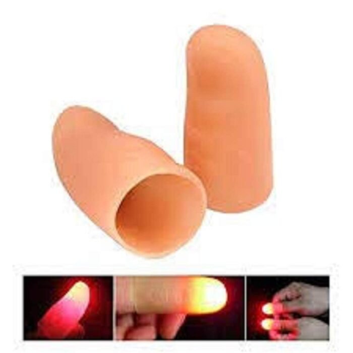 Set of 2 Magic Rubber Thumb Tip Light Up Red Flashing Close Up Real Finger Trick, Magic Rubber Gag Toy, Finger LED Thumbs Light Magic Thumb Light, Fake Halloween Thumb Finger for Magic Tricks - Image 4