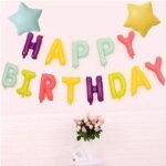 MPS MY PARTY SUPPLIERS® 1Pc Happy Birthday Letter Foil Balloon Happy Birthday Balloon Banner with Ribbon Straw, 16 Inch Alphabet Letters balloons for Wall Backdrop Birthday Decor ideas - Image 6