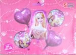 MPS MY PARTY SUPPLIERSĀ® Set of 5 Barbie Theme Foil Balloons for Birthday Decoration, Princess Theme, Balloons for girls Party Decoration, Cartoon Balloon, Barbie doll Princess balloons, heart balloon - Image 5