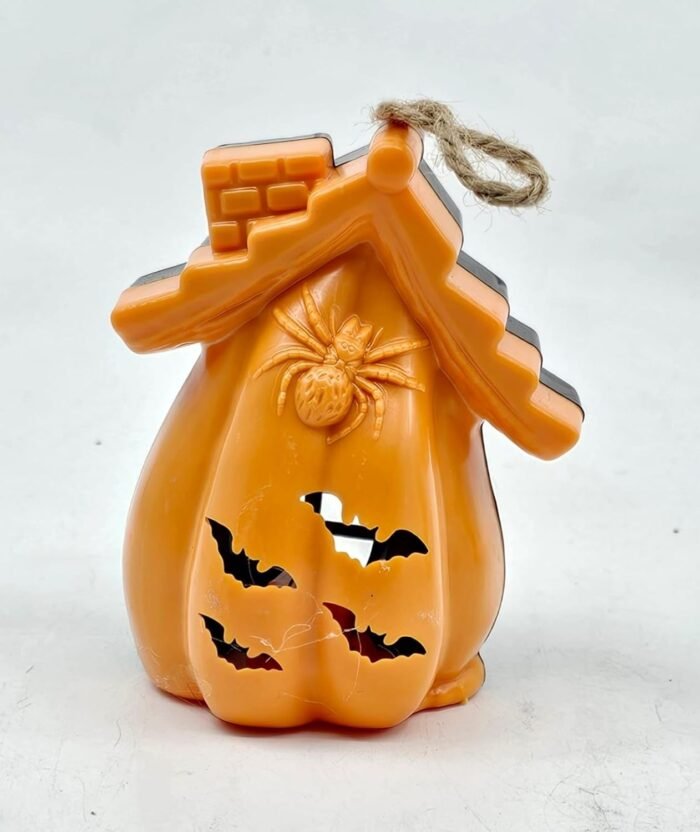 MPS My Party Suppliers Set of 2 Halloween Lamps, Halloween laltern, LED for Halloween Decoration, Halloween Hanging Decoration (Orange Black Lantern) - Image 3