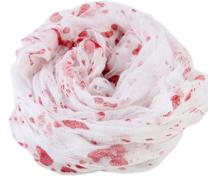 Bloody Creepy Cloth Spooky Halloween Party Gauze Hanger Decorations for Haunted Houses, Doorways Entryways, Windows and Table Cover - Image 2