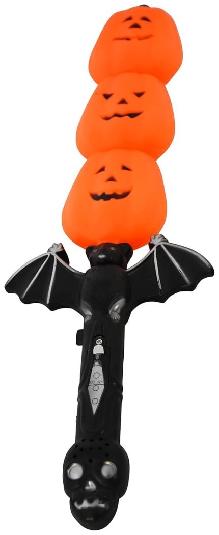 Light Music Pumpkin Sword, Happy Halloween Light Up Jacko Decorative Pumpkin Halloween Props for Great Haunted House Halloween Decoration