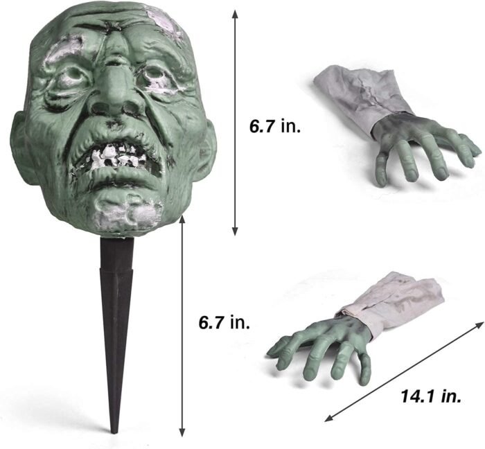 Zombie Groundbreaker Halloween Decorations Outdoor, Crawling Skulls in Ground, Climbing Skeleton Head, Yard Lawn Garden Stake Graveyard Decor Party Props - Image 4