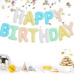 MPS MY PARTY SUPPLIERS® 1Pc Pastel color Happy Birthday Letter Foil Balloon Happy Birthday Balloon Banner with Ribbon Straw, 16 Inch Alphabet Letters balloons for Wall Backdrop Birthday Decor ideas - Image 3