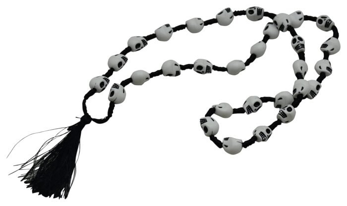 Khopdi Mala, Halloween Skull Mala Beads,Scary Costume Necklace, Halloween Skull Necklace, Skull Knotted Necklace, Halloween Costume Neckless, Fancy Dress Scary Dress Neckline - Image 3