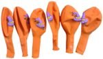 MPS My Party Suppliers Halloween theme Balloons, Set of 6 happy halloween latex balloons with witch hat and spider print, latex balloons Halloween party decoration ideas, balloon latex Orange - Image 5
