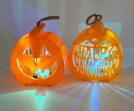 MPS My Party Suppliers Set of 2 Halloween Pumpkin LED Lantern , Halloween laltern, LED Lamp for Halloween Decoration, Halloween Hanging Decoration