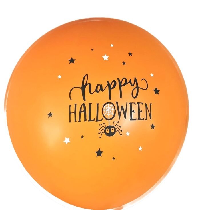 MPS My Party Suppliers Halloween theme Balloons, Set of 6 happy halloween latex balloons, rubber balloons, latex balloons Halloween party decoration, halloween decoration ideas, balloon latex Orange - Image 5