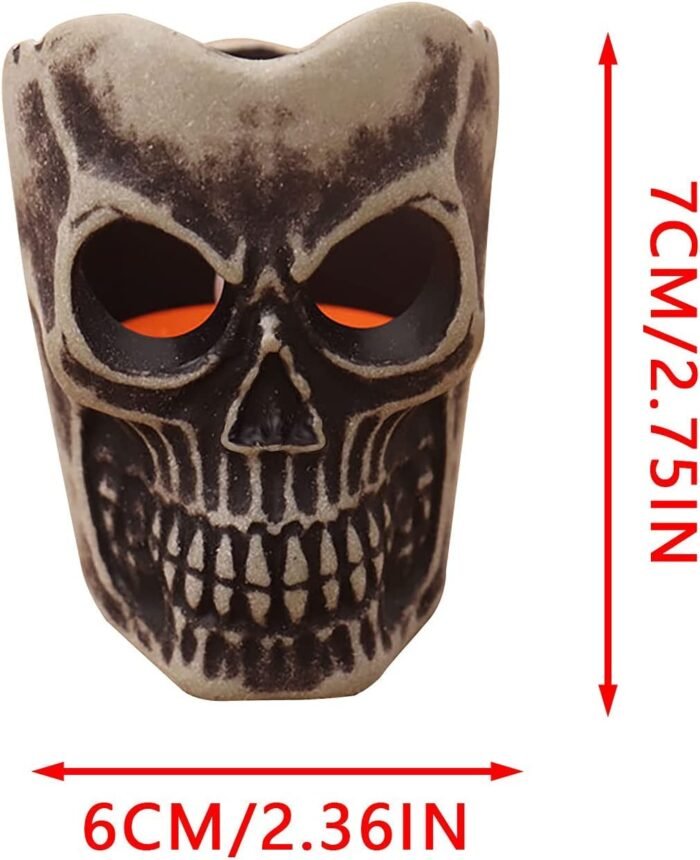 MY PARTY SUPPLIERS 2 pcs Halloween Skull Glowing Candle, Night Light Battery Operated Flameless Candles Tea Light Candle, Fake Candles for Christmas Halloween Pumpkin Decorations - Image 6