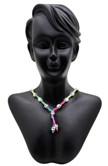 MY PARTY SUPPLIERS Jagmag® Multicolr Halloween Skull Mala Beads,Skull Beads Necklace, Halloween Skull Necklace, Skull Knotted Necklace