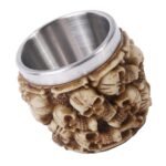 3D Skull Stainless Steel Skull Helmet Shape Bear Coffee Mug White Witch Viking Halloween Glass Decorative Cup (2 Pcs 3D Shull Glass) - Image 6