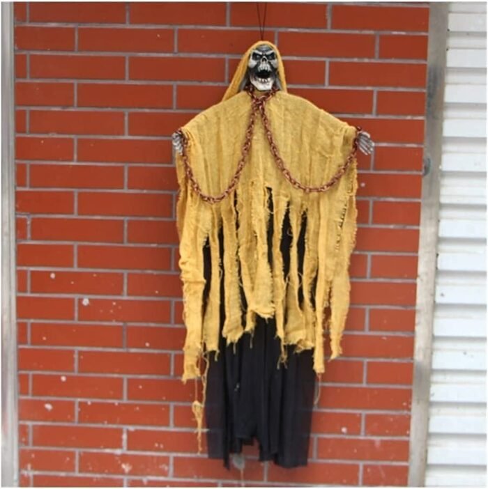 Scary Halloween Decorations Screaming Induction Glowing Pendant Big Ghost Skeleton Wizard for Halloween Haunted Home Decor Party - Image 6