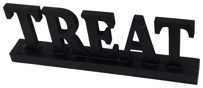 3D Treat Letters Wooden Sign Halloween Table Decoration, Halloween Theme Party Desktop Ornament - Image 2