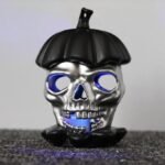MPS My Party Suppliers Set of 2 Halloween Lamps, Halloween laltern, LED for Halloween Decoration, Halloween Hanging Decoration (Orange-Black Skull lamp)