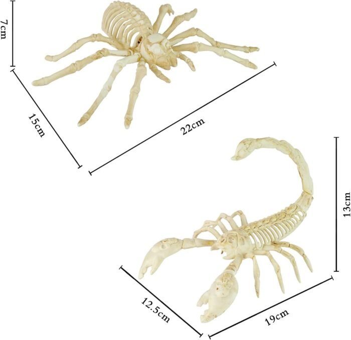 Set of 2 Light Up Halloween Spider & Scorpion Skeleton Decoration for Halloween Indoor/Outdoor Decor, and Halloween Holiday Party, LED Halloween Spider - Image 6