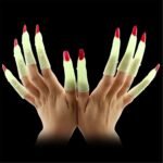 Haunted House Glow-in-The-Dark Witch's Fingers, Witch Costume Nails, Glow in Dak Witch Finger, Halloween Fingers for Halloween Costume, Halloween Dressup, Halloween Party Supply - Image 2