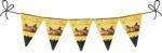Happy Halloween Pennant Bunting Banner, Scary Skull Pumpkin Stripe Triangle Flag Hanging Decoration Halloween Door Sign, Halloween Flag
