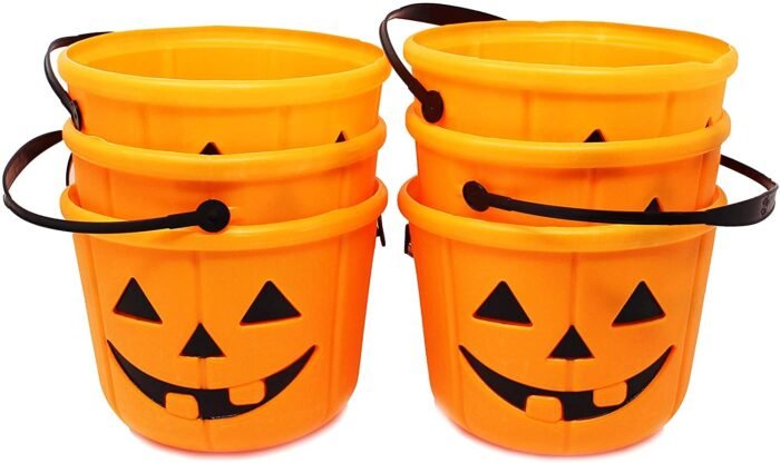 Halloween Trick or Treat Pumpkin Bucket Jack O Lantern Candy Basket Halloween Party Supplies Pumpkin Pails with Handle - Image 2