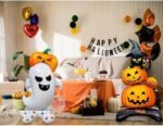 Halloween Pumpkin and Black Cat Balloon Decoration, Standing Jack-o'-Lantern Stack Design, Balloon Giant Ghost Pumpkin Skull Castle Standing Decor For Halloween Party Decoration - Image 7