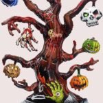 MPS MY PARTY SUPPLIERS® 1pc Self-Standing Haunted Tree Halloween Foil Balloons Giant Scary Halloween Character Ghost, Pumpkin, Skeleton Balloons Halloween Party Floor Decoration ideas