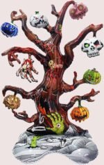 MPS MY PARTY SUPPLIERS® 1pc Self-Standing Haunted Tree Halloween Foil Balloons Giant Scary Halloween Character Ghost, Pumpkin, Skeleton Balloons Halloween Party Floor Decoration ideas