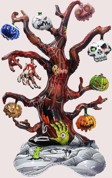 MPS MY PARTY SUPPLIERSĀ® 1pc Self-Standing Haunted Tree Halloween Foil Balloons Giant Scary Halloween Character Ghost, Pumpkin, Skeleton Balloons Halloween Party Floor Decoration ideas