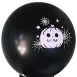 MPS My Party Suppliers Halloween theme Balloons, Set of 6 happy halloween latex balloons with pumpkin print, latex balloons Halloween party pumpkin decoration ideas, balloon latex black - Image 7