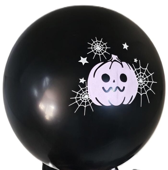 MPS My Party Suppliers Halloween theme Balloons, Set of 6 happy halloween latex balloons with pumpkin print, latex balloons Halloween party pumpkin decoration ideas, balloon latex black - Image 7