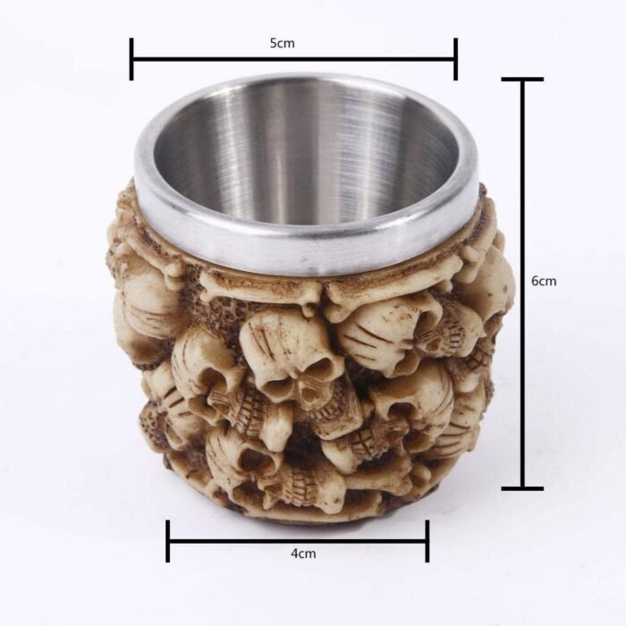 3D Skull Stainless Steel Skull Helmet Shape Bear Coffee Mug White Witch Viking Halloween Glass Decorative Cup (2 Pcs 3D Shull Glass) - Image 8