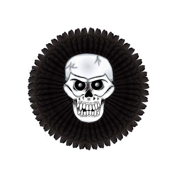 2pcs Ceiling Hanging Paper Fans Black Backdrop Party Halloween Decorations,Paper Fan Hanging Pendant Door Decoration for Halloween Decor - Image 5