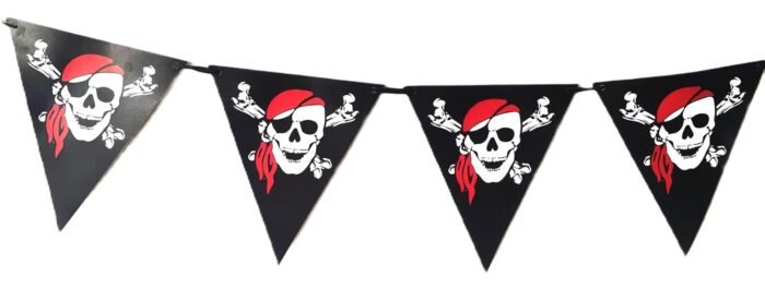 MPS My Party Suppliers 1pc Happy Halloween Skull head Banner with danger sign, Halloween Banner Garland, skeleton Decor for Halloween, Halloween Paper Hanging Decoration, halloween banner - Image 3