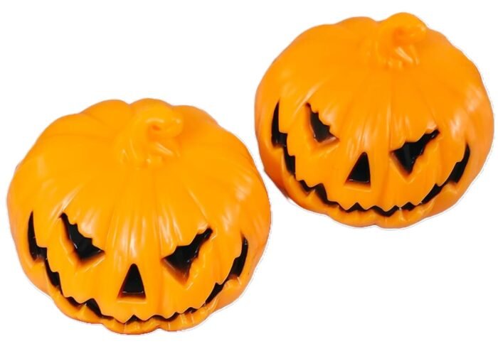 MPS My Party Suppliers Set of 2 Orange Halloween Pumpkin Bulbs, Scary Lamp for Haunted House, Horror Decoration for Garden, Lights - Image 5
